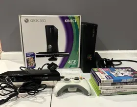 Tji854 Microsoft Xbox 360 4gb Kinect Console Bundle With And 5 Games