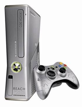 Microsoft Vcongg56064b4b Xbox 360 250gb Halo Reach Console Bundle Silver Home Very Good 9e