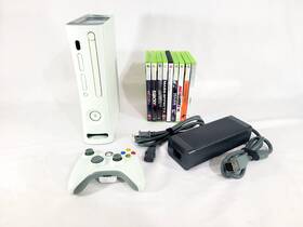 Microsoft Xgx-00055 Xbox 360 Core Edition Matte White W Wireless Controller And Games