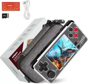 Miyoo 313110389348 A30 Retro Handheld Game Console Portable Emulator - Black And White
