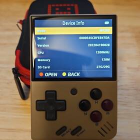 Miyoo My283 Mini Handheld Game Console Beige 29gb Storage With Carrying Case