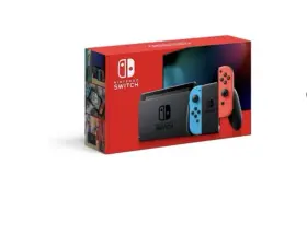 Nintendo 004549688377 Brand New Opened Box Switch With Neon Blue And Red Joy-con