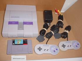 Nintendo 014633078657 Super Snes System With 2 Oem Controllers And Mario World Game -tested