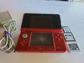 Nintendo 040004813206 3ds Handheld System - Flame Red 2 Games And Charger Included