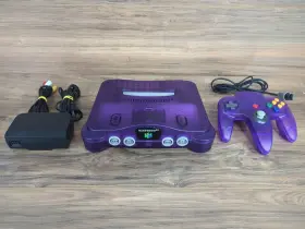 Nintendo 045496340247 64 Custom Console Purple Clear Transparent Re-shell Controller