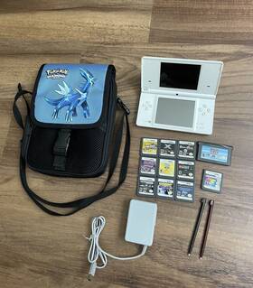 Nintendo 045496718732 Dsi White Lot Of 10 Games Pokemon Case And Charger On Console