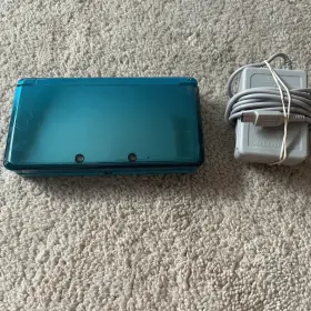 Nintendo 045496719227 3ds Handheld System - Aqua Blue With Charger Tested
