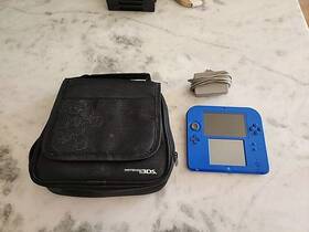 Nintendo 045496782504 2ds Electric Blue Slightly Used With Charger And Mario Case