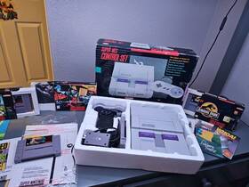 Nintendo 045496810030 Super Snes Console Set Cib Bundle With 21 Games 3 In Box