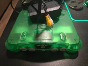 Nintendo 045496850425 Jungle Green 64 Expansion Pak Console With Cables Only N64 Tested