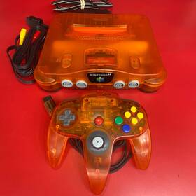 Nintendo 045496850562 64 Funtastic Fire Orange Oem Console Nus-001 Controller And Cords Tested