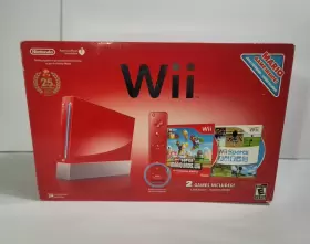 Nintendo 045496880354 Wii Mario Bros Red Console 25th Anniversary Edition With Both Games