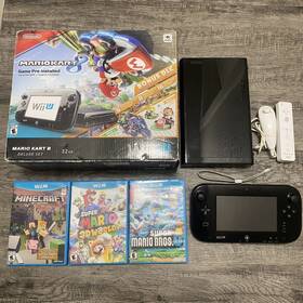 Nintendo 045496881542 Wii U Mario Kart 8 Deluxe Set Bundle 32gb Cib In Box 5 Games Tested Vgc