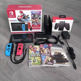 Nintendo 045496885359 Switch Console 32 Gb With Controllers Games And Box Bundle