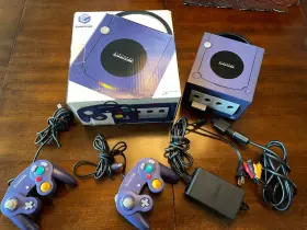 Nintendo 045496940010 Gamecube Indigo Original 2 Controllers Cables Box Memory Card