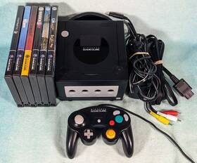 Nintendo 045496940027 Gamecube Black Console Bundle With 6 Games And 1 Controller - Tested