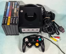 Nintendo 045496940027 Gamecube Black Console Bundle With 6 Games And 1 Controller - Tested