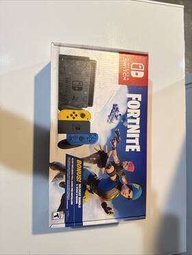 Nintendo 113462a Switch Fortnite Wildcat Bundle Console Yellow And Blue Joy-con With Code