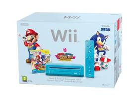 Nintendo 2101846 Wii Console With Mario And Sonic Olympics 2012 Blue Very Good 8z