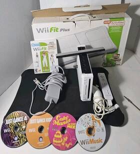 Nintendo 2126349 Wii Console Fit Plus With Balance Board Bundle Dance Party More