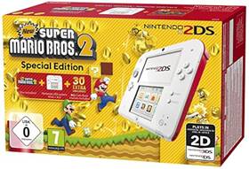 Nintendo 2203832 2ds Console White And Red Rouge New Super Mario Bros 2 Very Good 4e