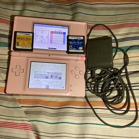 Nintendo 902370513929 Pink Ds Lite With Charger And 2 Games Brain Age 1&2 Read Description
