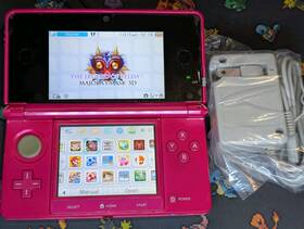 Nintendo 902370520521 Tested 3ds - Gloss Pink With Charger And Pokemon Bank Transporter