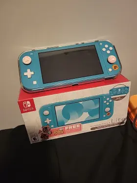 Nintendo 902370551471 Switch Lite Animal Crossing Blue Aloha Edition With Box Ac Adapter Case