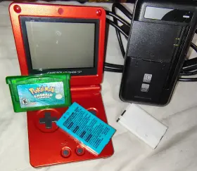 Ags-003 Nintendo Authentic Pokemon Emerald Game Boy Advanced Sp Red Bundle With Accessory