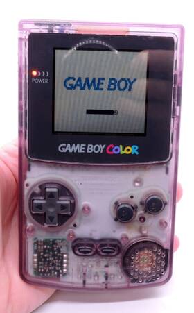 Nintendo Cbg-001 Gameboy Color Atomic Purple Clear Works Game Not Included
