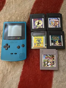 Cgb-jpn-1 Nintendo Gameboy Color With Games Bundle - Teal Read Description Working
