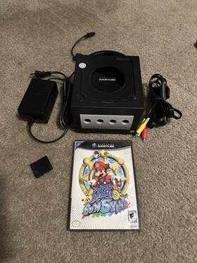 Nintendo Dial-101 Gamecube Console Black Working With Super Mario Sunshine