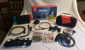 Nintendo Hacsap3c1 Switch Fortnite Double Helix Console Bundle Super Mario Party