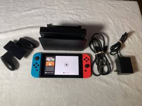 Nintendo Hacskab35 Switch Console - Black With Blue And Red Joy-cons Tested Works