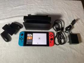 Hacskab35 Nintendo Switch Console - Black With Blue And Red Joy-cons Tested Works