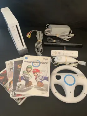 Lu343778635 Nintendo Wii Console Bundle With Cib Mario Kart And Games Tested Usa