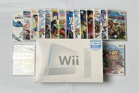 Nintendo Lu741884020 Wii Console With Box And 16 Games Tested Working