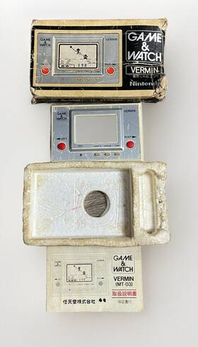 Nintendo Mt-03 Game And Watch Vermin Wide Screen 1980 With Box - Tested See Pics