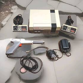 Nintendo N8433073 Original Nes Nes-001 Console 2 Controllers Zapper And Power Cords