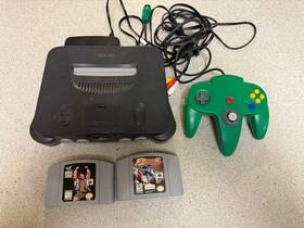 Nintendo Ns122226487 64 Console Bundle With 2 Games- Tested And Working