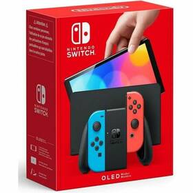 Nintendo Nsh007 Switch Oled With Blue And Red Joy-cons Excellent Condition