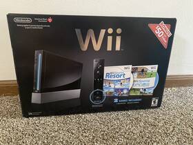 Nintendo Qlq100 Wii With Sports And Resort Black Console Bundle Video Game Systems