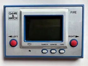Rc-04 Nintendo Game And Watch Fire 1980 Silver Very Good