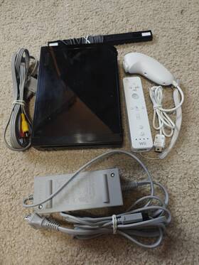 Nintendo Rlv-101 Wii Console Rvl-101 Black System Oem Cables Sensor Bar And Controller