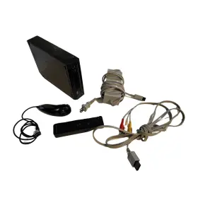 Rvl-101u Nintendo Wii Black Console Bundle Rvl-101 With Cords Remote Nunchuk - No Sensor