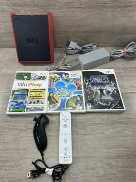 Rvl201 Nintendo Wii Mini 8gb Rvl 201 Black/red Video Game Console Cables- Tested