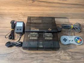 Shvc-cpu-01 Nintendo Super Custom Black Console - Snes Case Reshell Controller Cords Clean