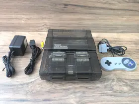 Sns-cpu-rgb-02 Nintendo Super Custom Black Console - Snes Case Reshell Controller Cords Clean