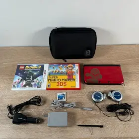 Spr-001 Nintendo Usa Super Mario Bros Edition 3ds Xl Console Bundle -games Case Charger