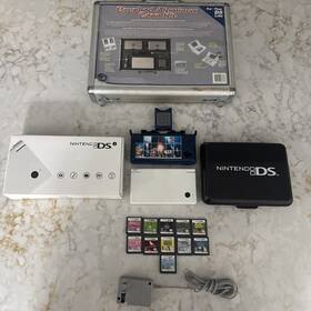 Nintendo Tw409096055 Dsi White Handheld System 11 Games Case Holder Tested Works Bundle